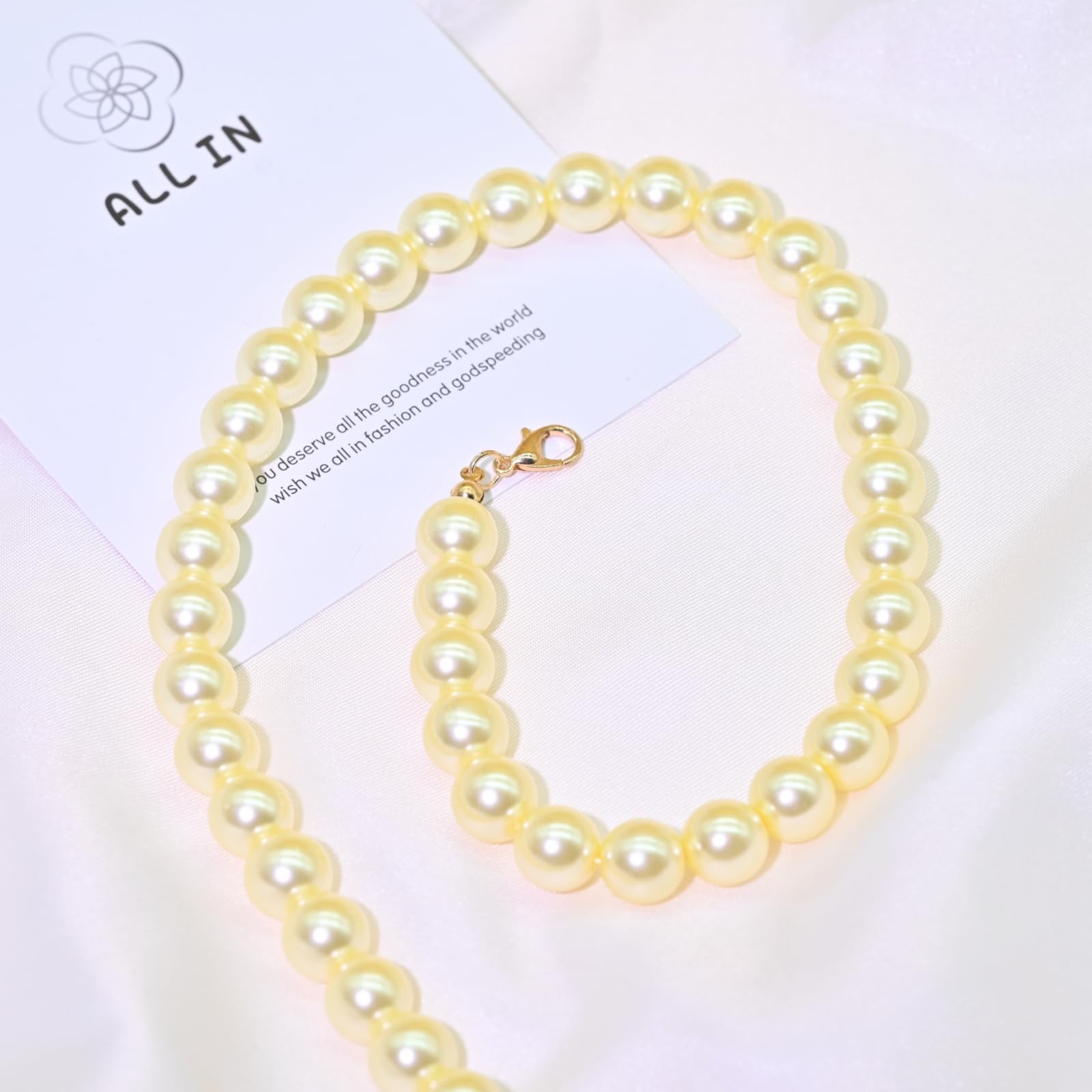 Colorful Mood Choker Baroque Bead Imitation Pearls Necklace, Women, Adults – 09