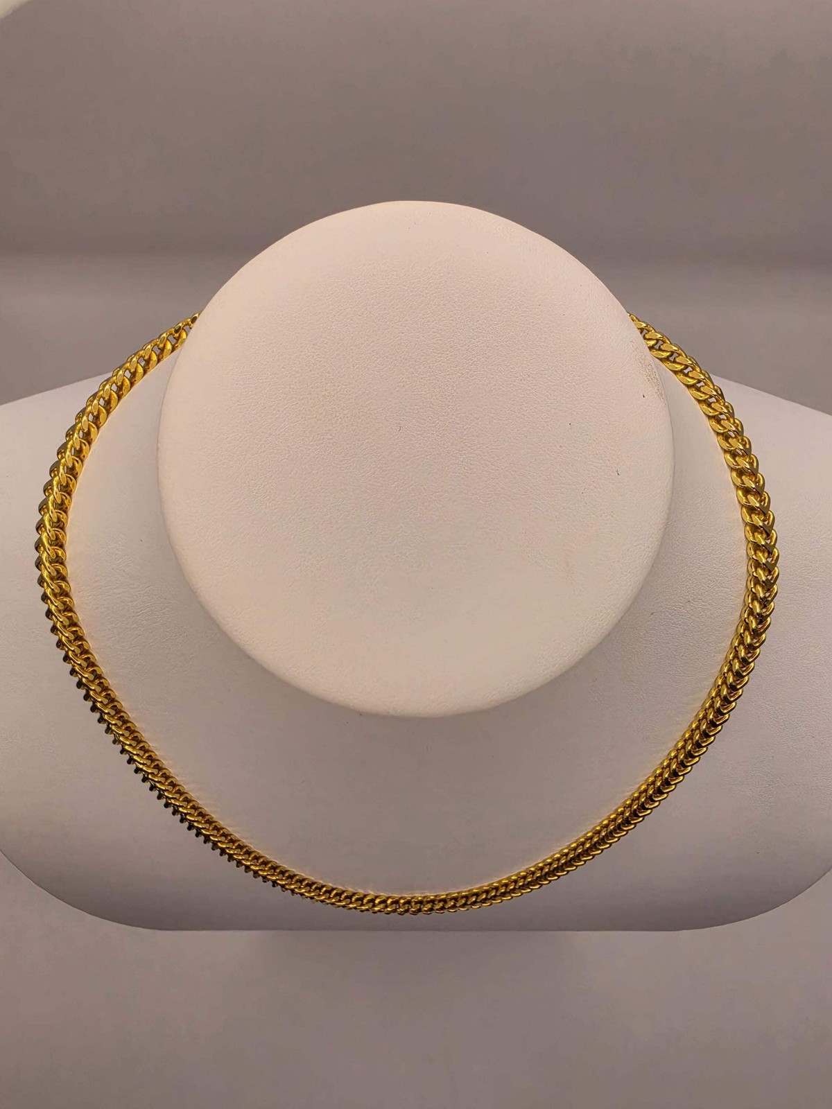 18K Gold Plated Franco Chain Necklace, Sterling Silver, 19″ 3.74mm, Mens Gold Ch