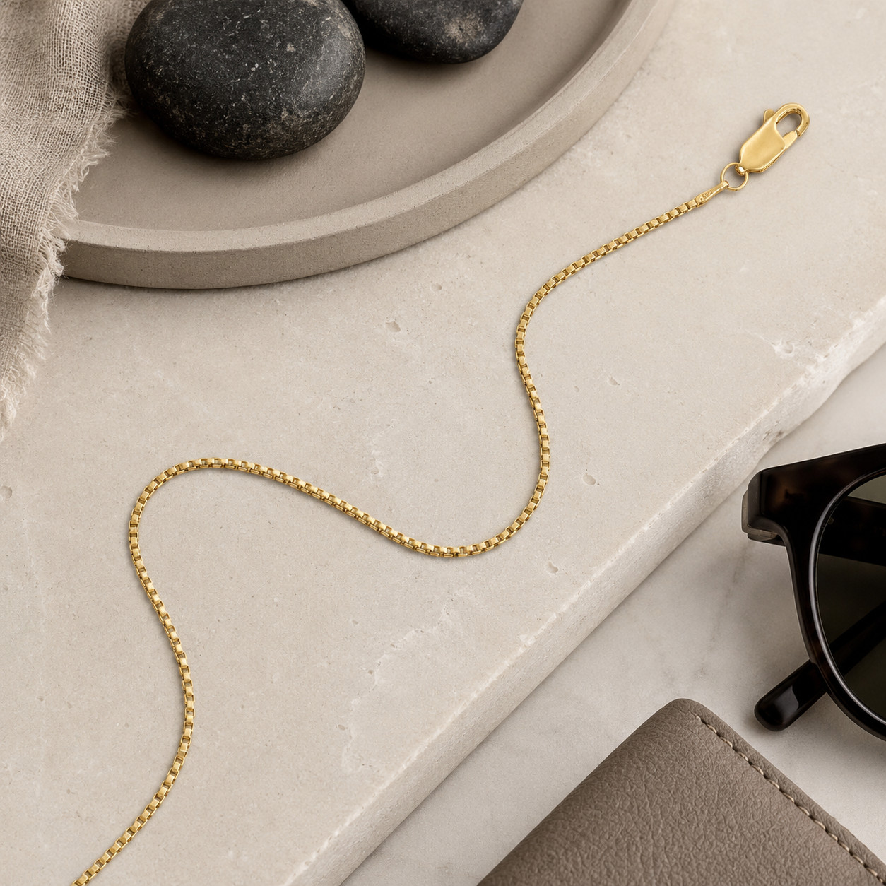 14/20 Gold Filled Box Chain Necklace – 1.5mm