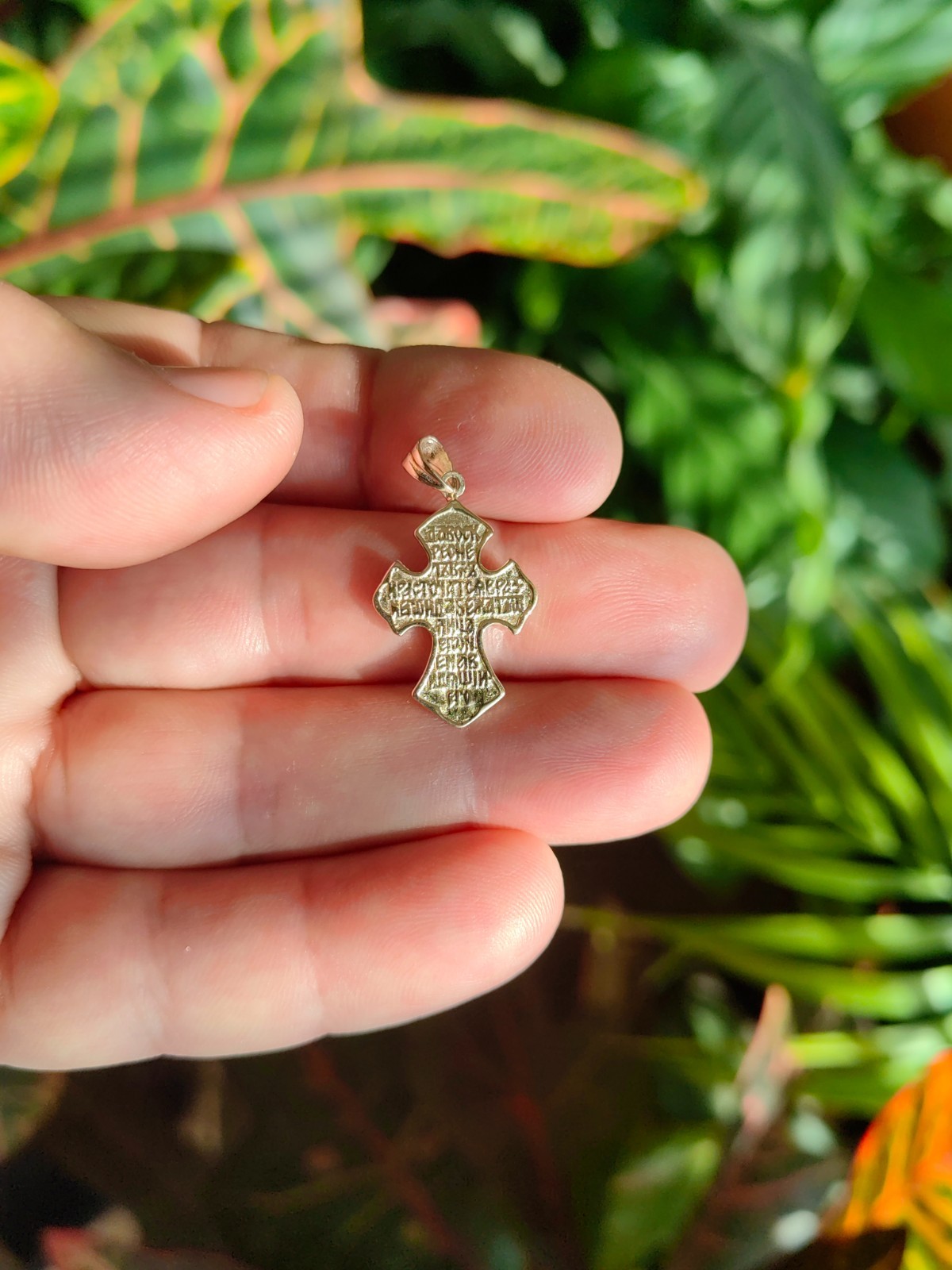 14k solid yellow gold cross pendant, female golden cross, male gold cross,