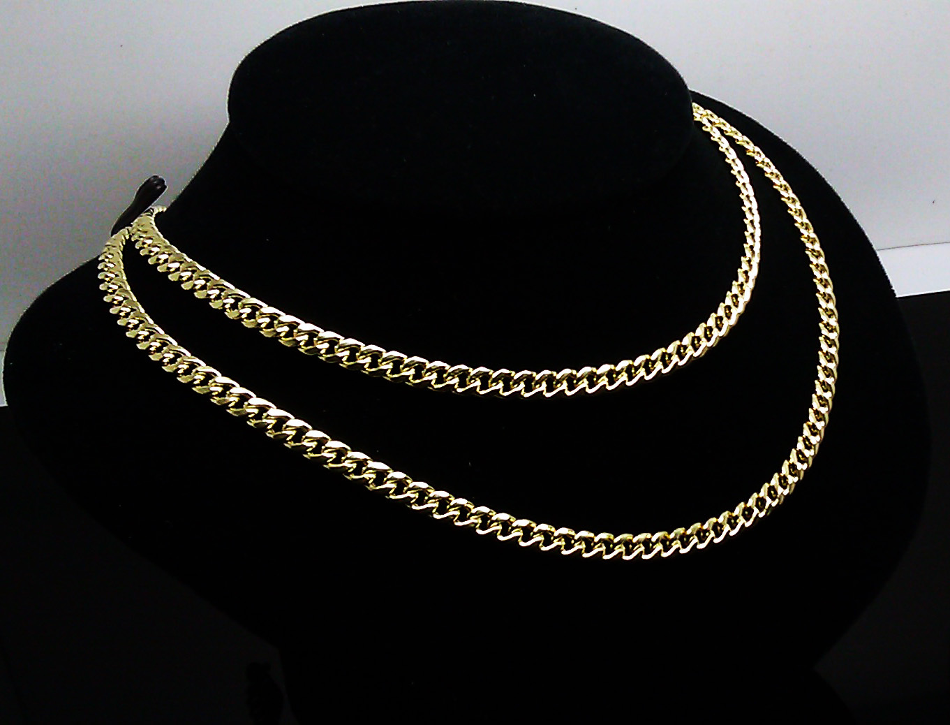 Real 10K Gold Chain Men women Miami Cuban Link Necklace 28″ 5mm lobster STRONG