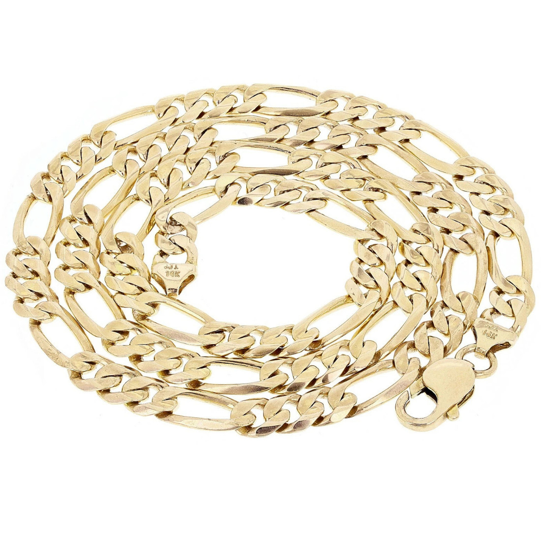 Men’s 14k Yellow Gold Necklace | Solid Chain Figaro Link 52 Grams | 20″ 7.75mm