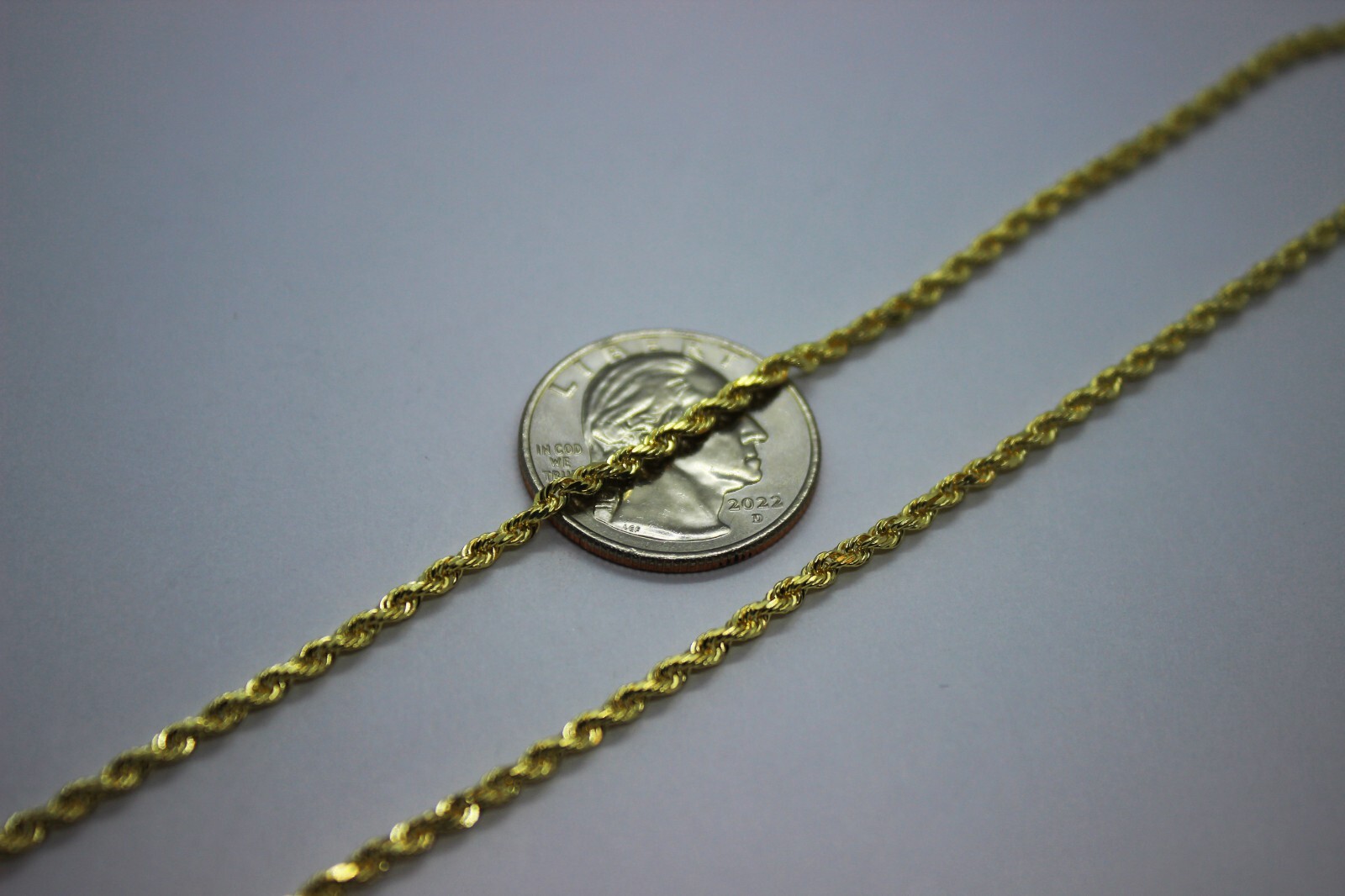 10K Yellow Solid Gold Rope Diamond Cut Chain necklace bracelet 1.5mm-5mm 7″-30″
