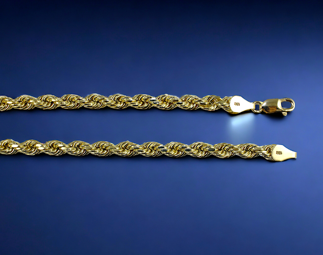 10K Yellow Gold Rope Bracelet Chain Diamond Cut Real Gold 2mm-10mm 7″-9″