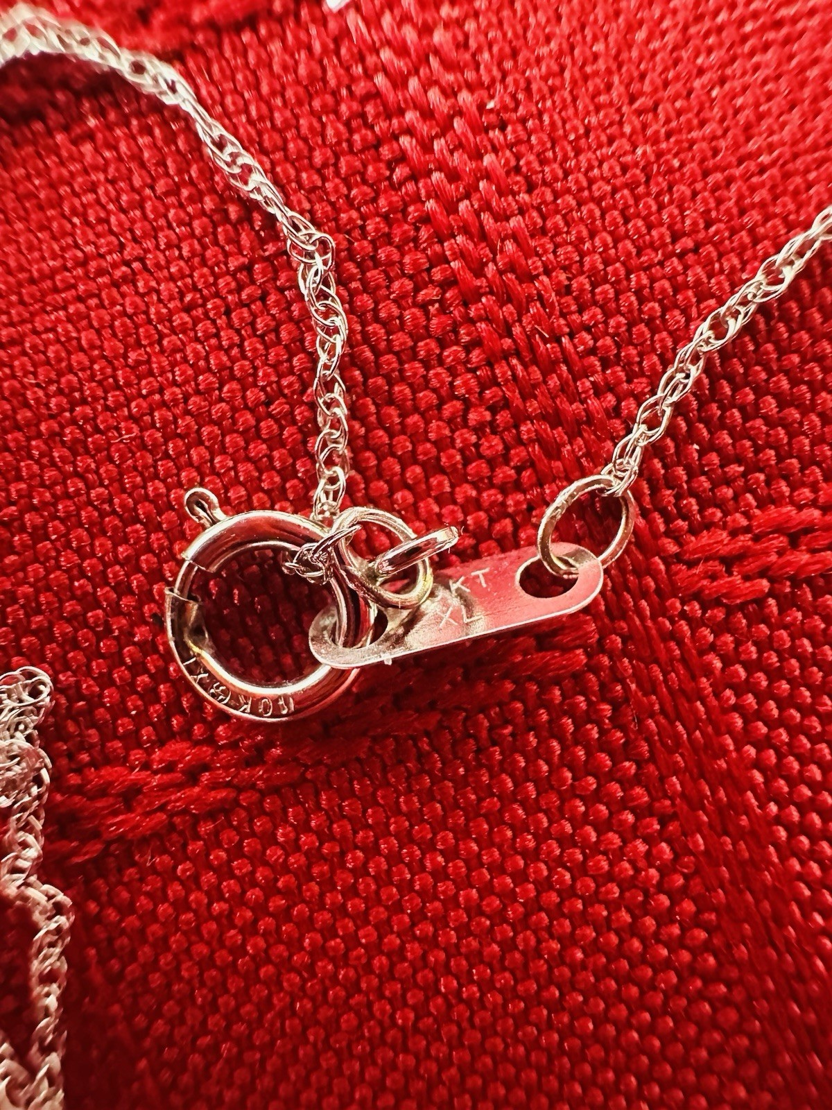 10K White Gold 2g Natural Diamond Double Circle Pendant Necklace NEW