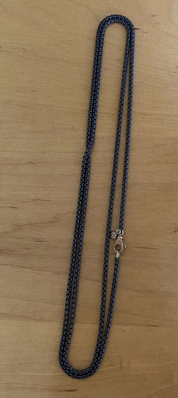 David Yurman 36″ Small Box Chain in Darkened Sterling Silver – NWOT