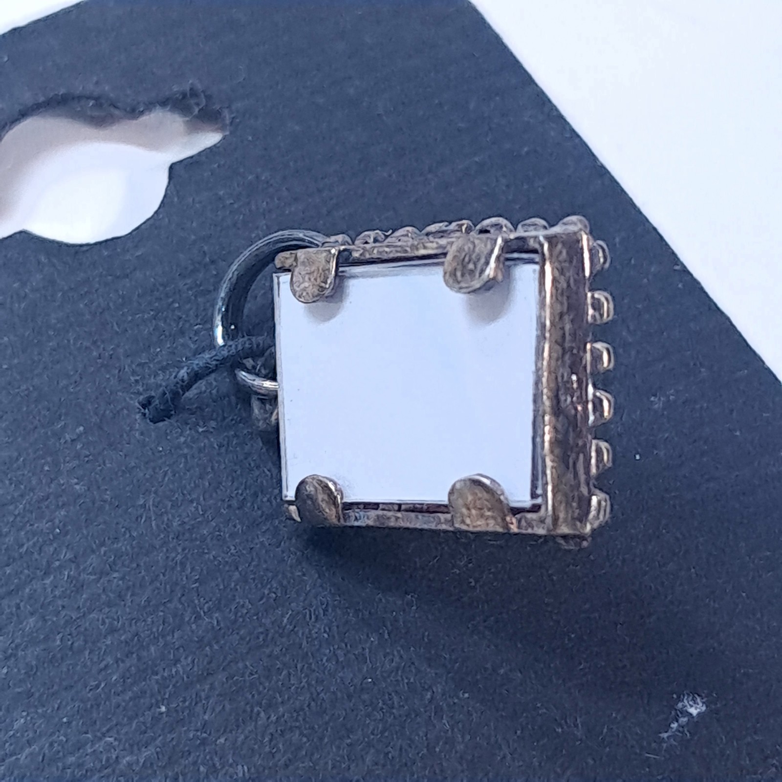 Sterling silver picture charm photo frame ornate hearts filigree jewelry READ