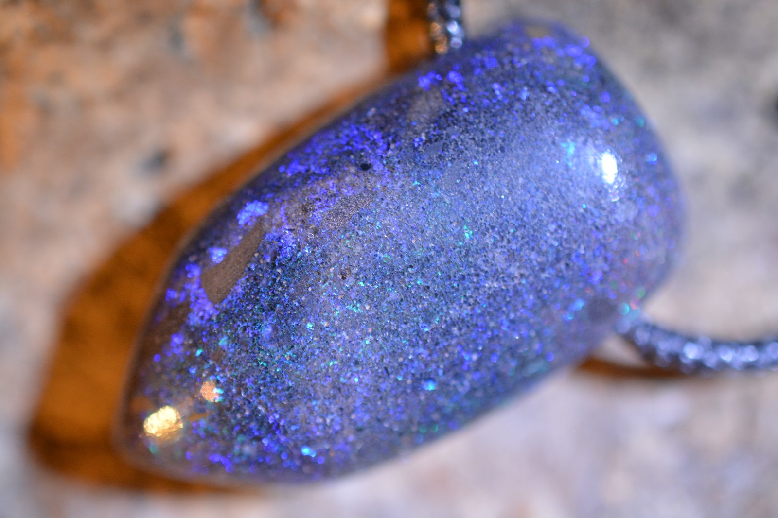 30ct 30x17x9 Mooka Boulder Concrete Matrix Opal Necklace Australia Gem