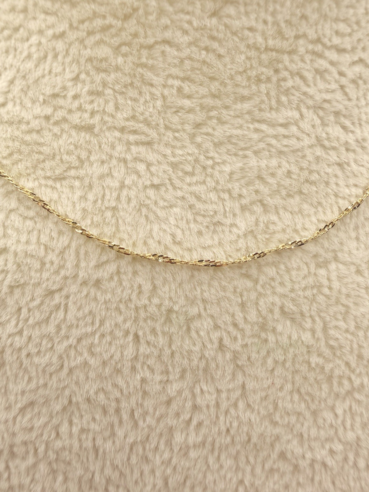 14K Gold Anklet Diamond Cut Twist Chain 10.5–11” Minimalist Dainty Anklet