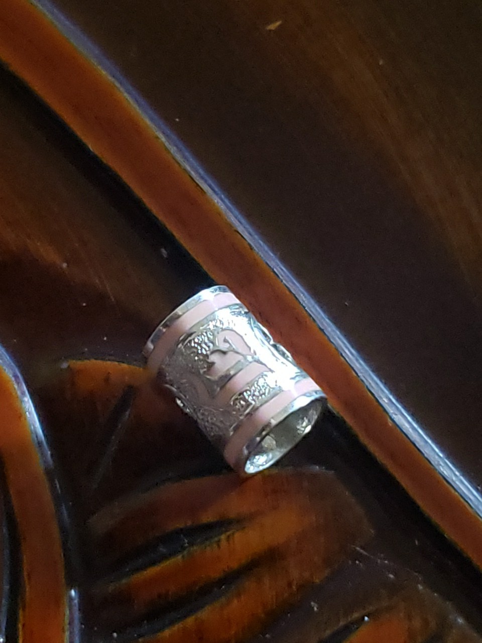 Hawaiian Baby Silver Initial Pendant Enamel 8mm X 6mm Slide Blue Or Pink Letter