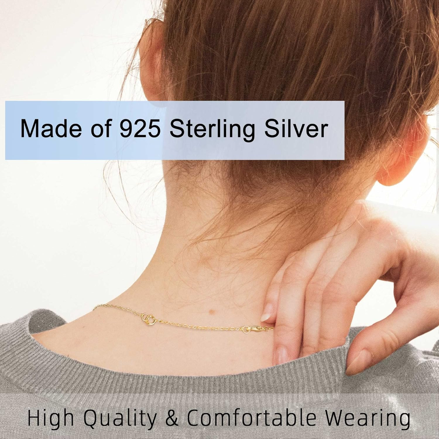 Gold Necklace Extenders 14K Extender Chain 925 Sterling Silver Extension Bracele