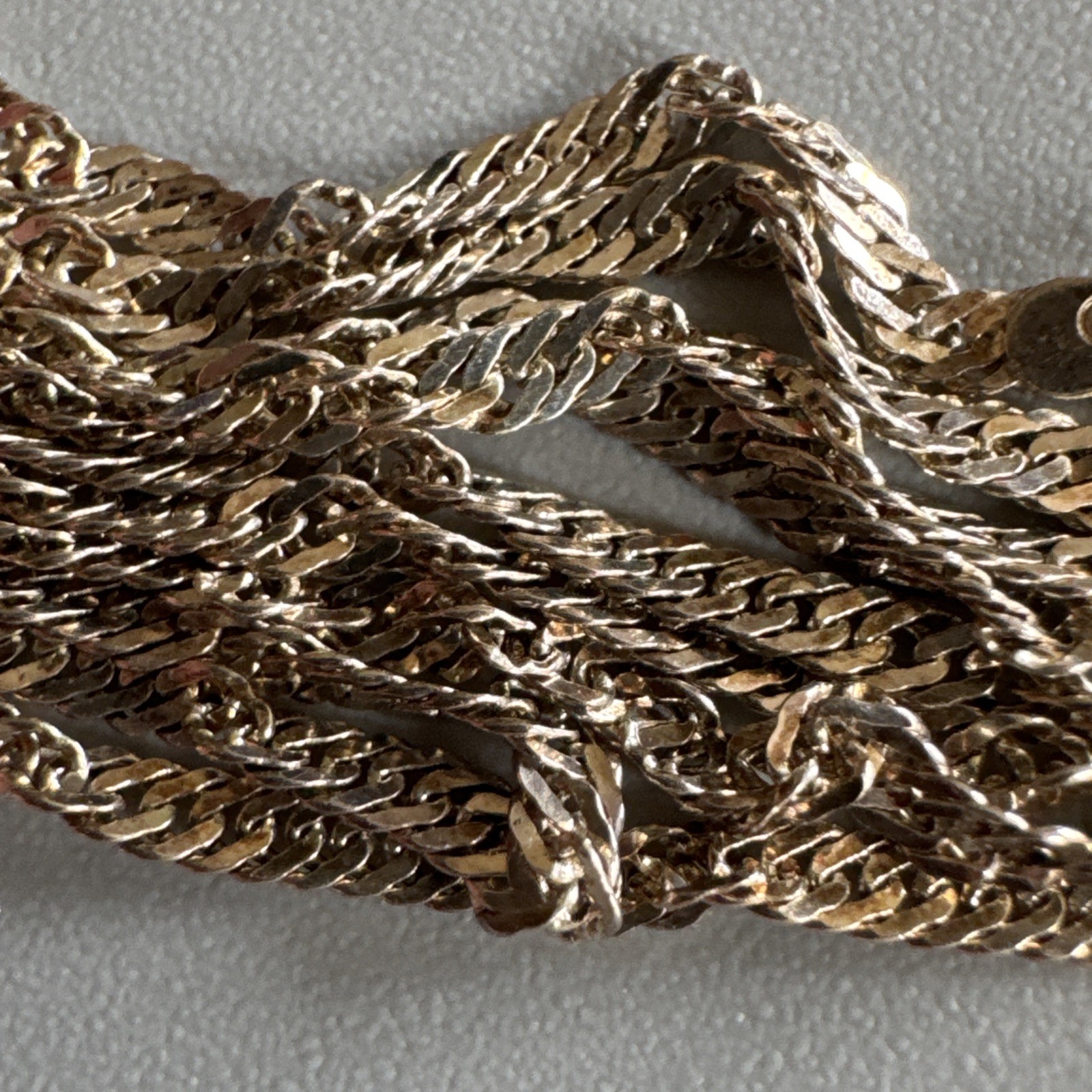 ITALY Sterling Silver 925 Twisted Curb Singapore Chain Necklace – 2mm Wide – 18”