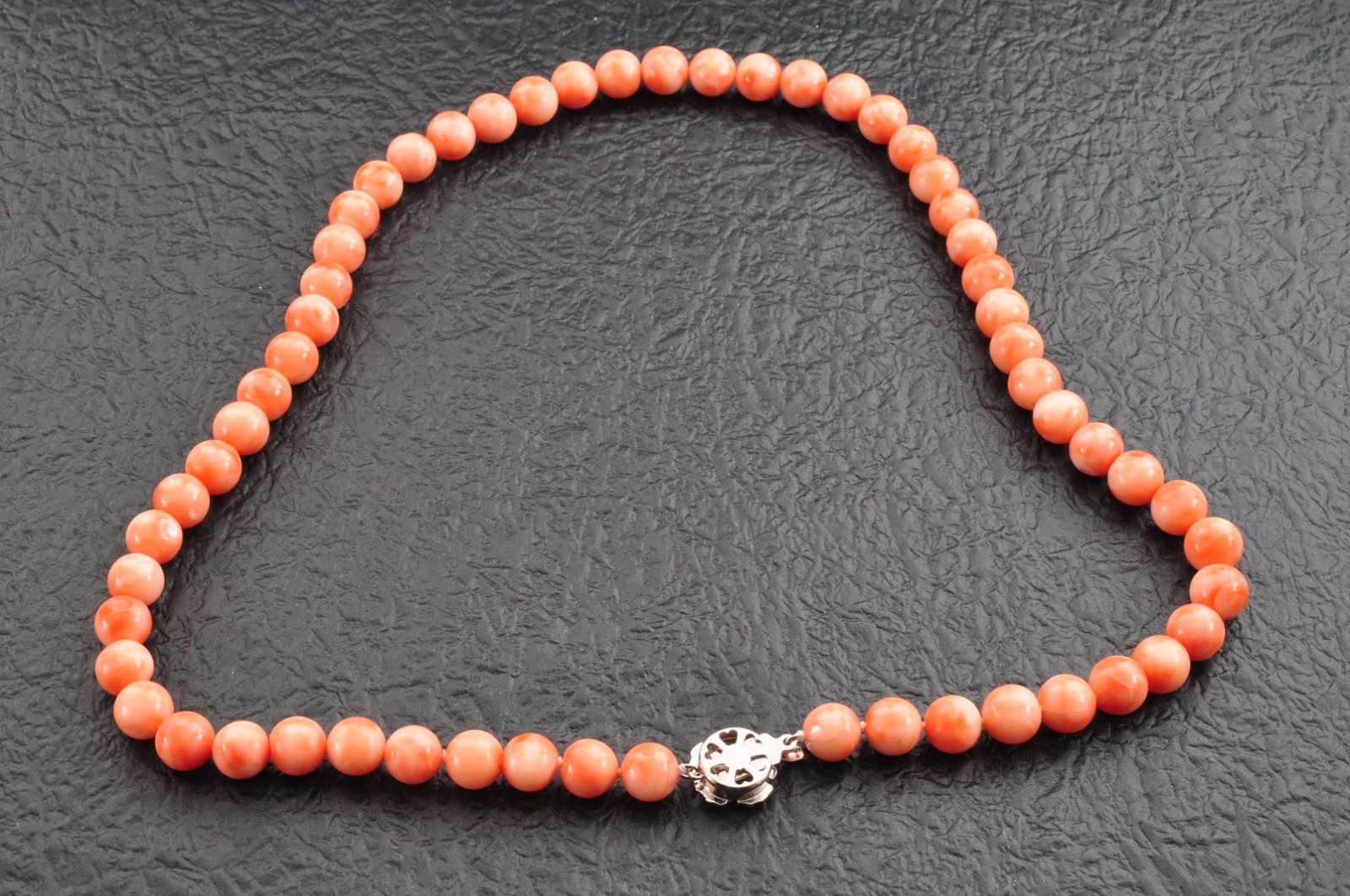 925 silver craps Pink coral necklace (17.3in, 370ct) 925 silver with Certificate
