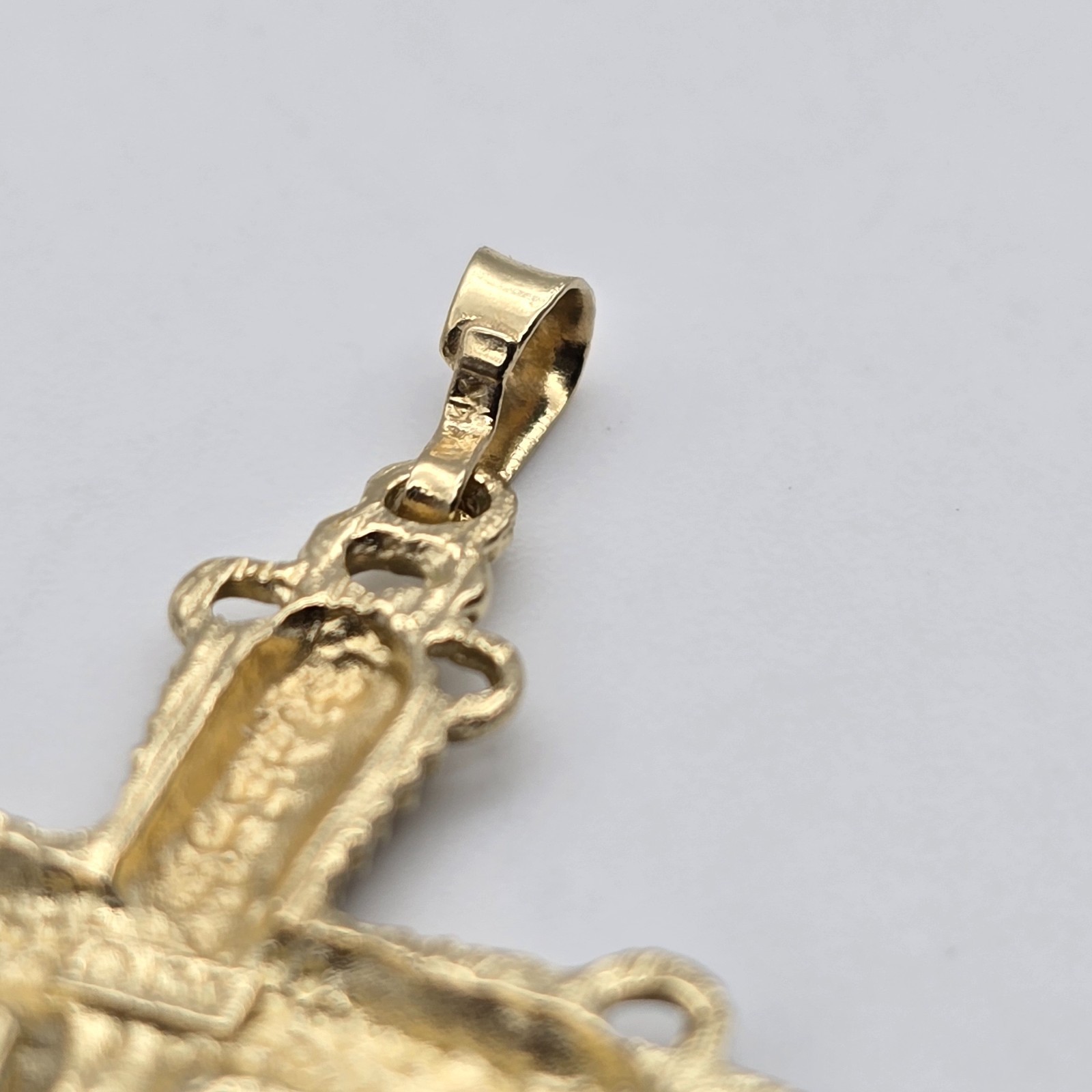 Vintage 14k Gold Diamond Cut, Religious Orthodox Cross Pendant