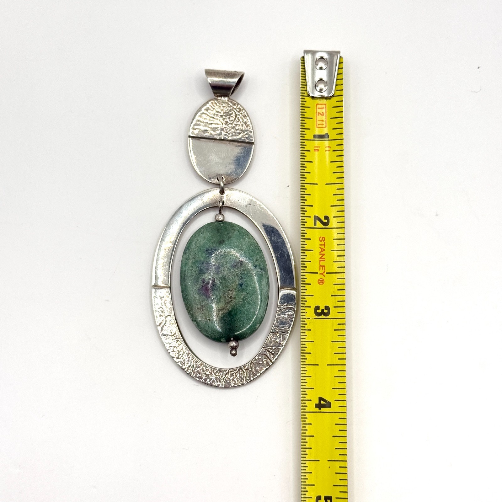 Dominique Dinouart DDD Sterling Silver 925 Green Zoisite Gemstone Dangle Pendant