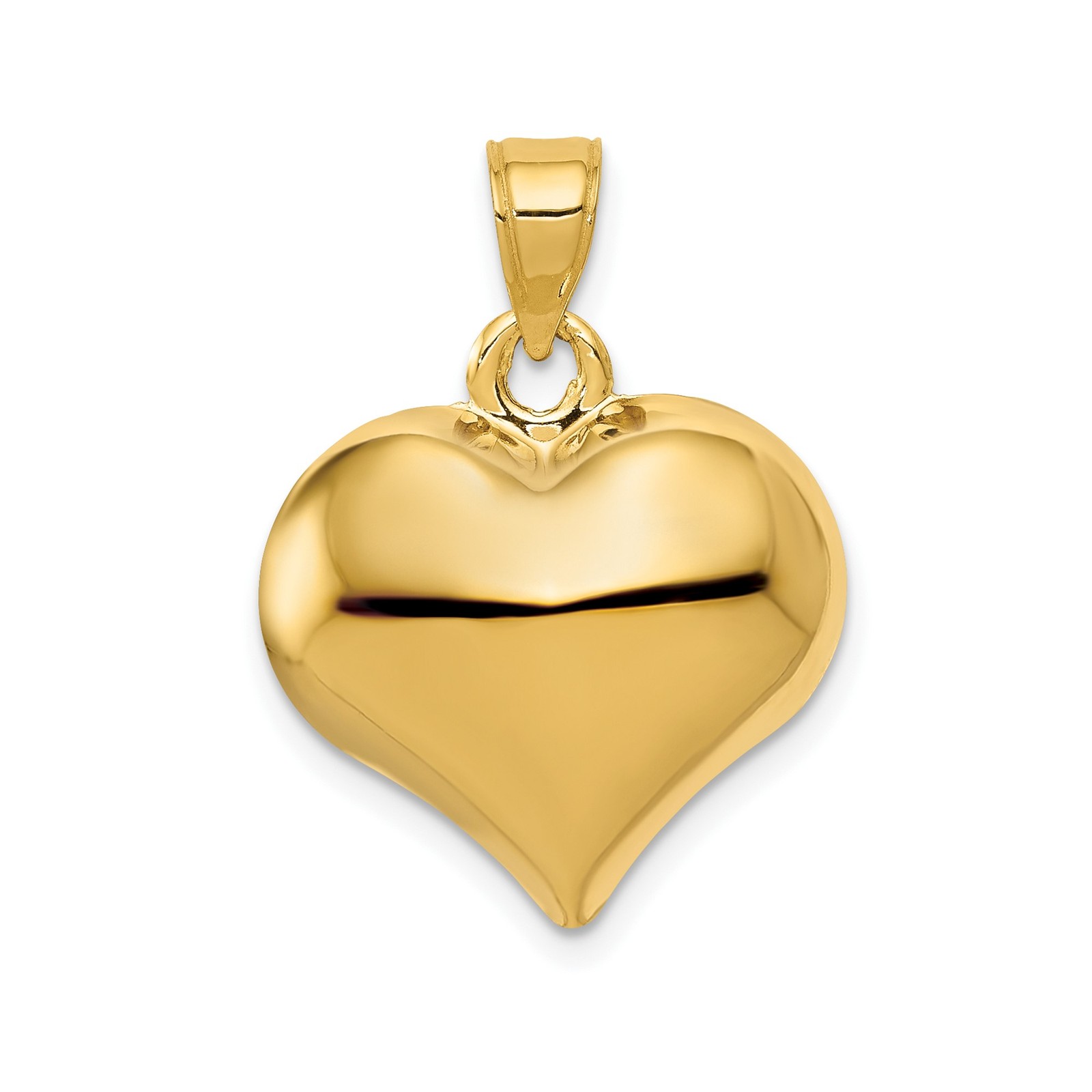 14k Yellow Gold Polished Heart Pendant Charm for Women Anniversary Jewelry
