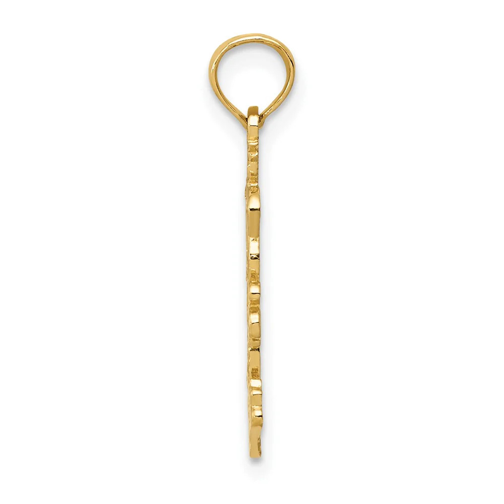 10K / 14K Yellow Gold Double Palm Trees Pendant
