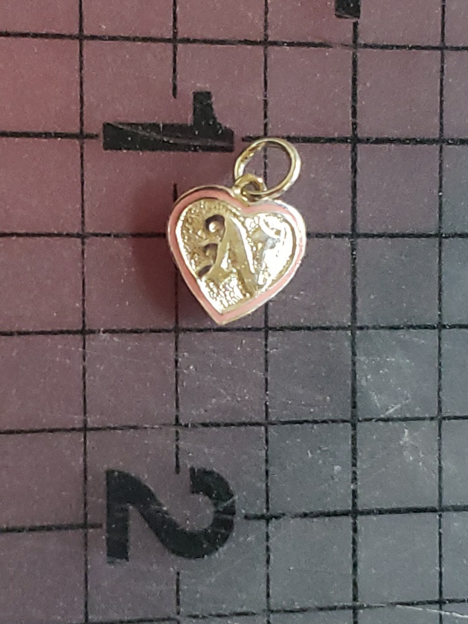 Hawaiian Heirloom Baby Jewelry Sterling Silver Heart Pendant 9mm Letter N Pink