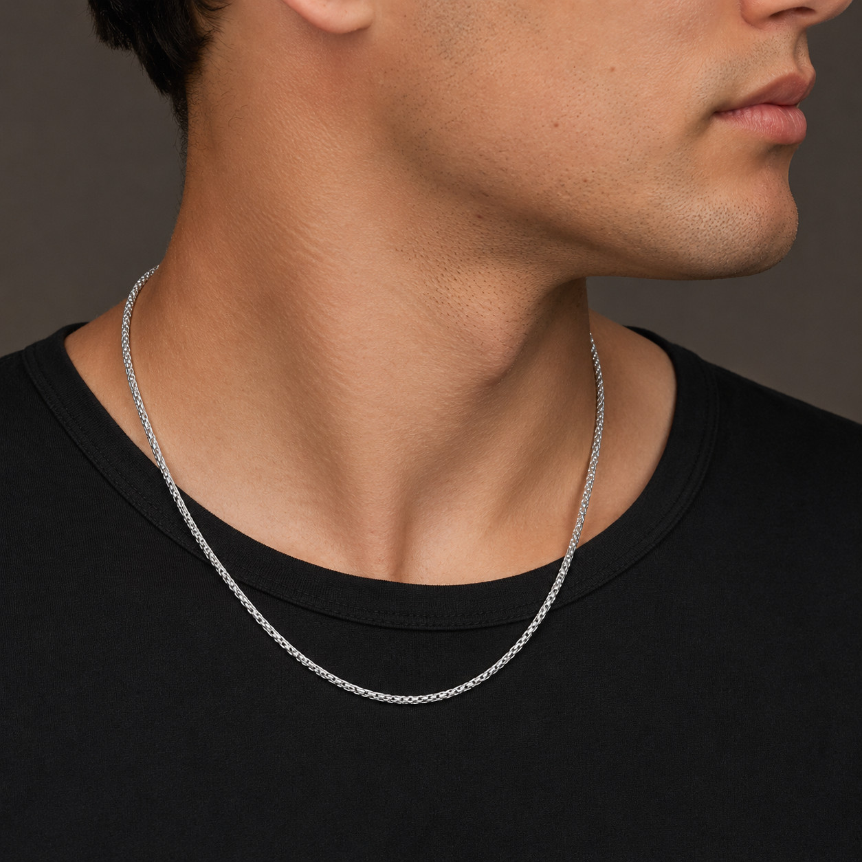 925 Sterling Silver Rhodium Plated Franco Chain Necklace – 2.4mm