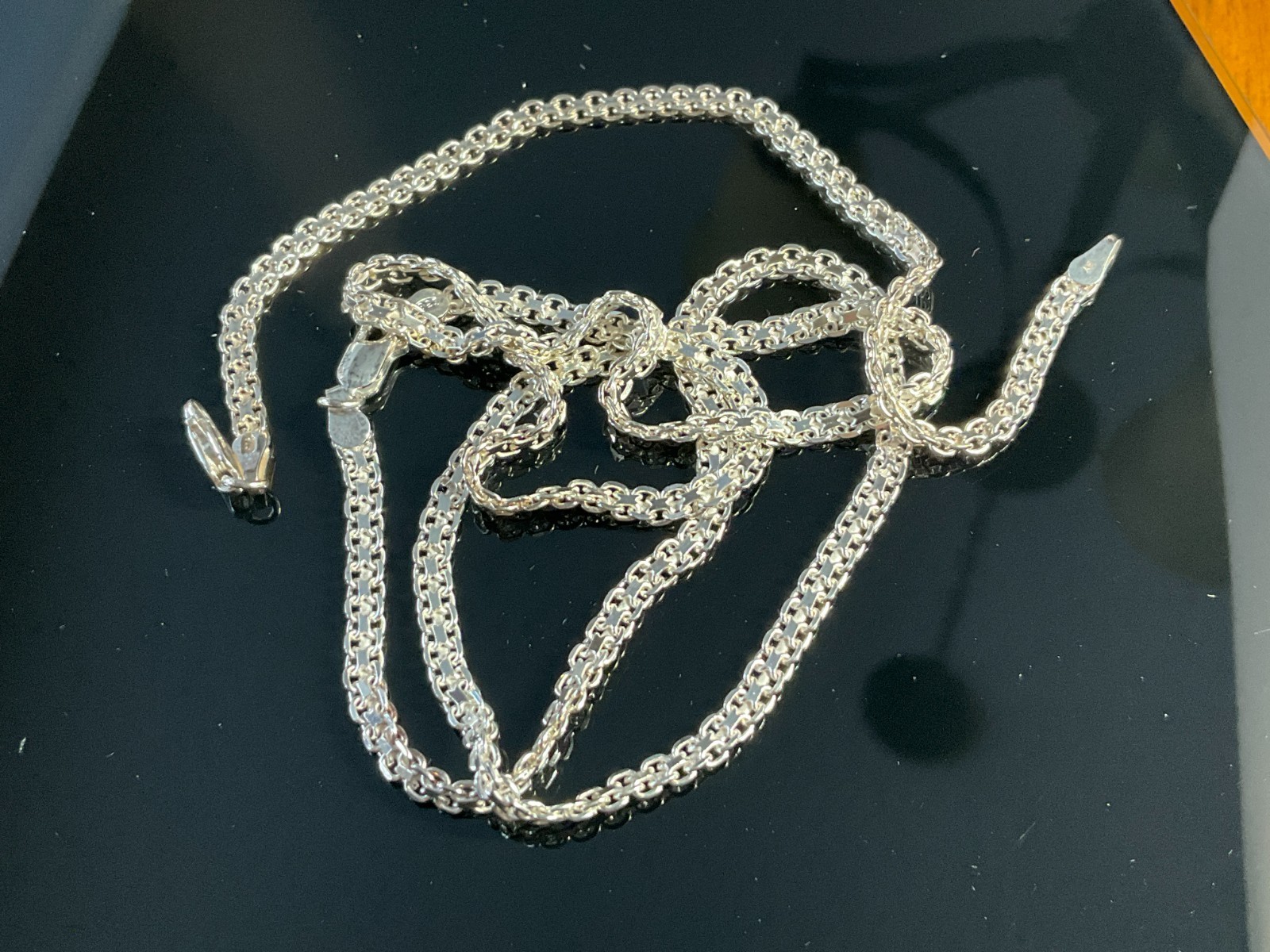 Sterling Silver 925 20-in and 7-in Italian Bismarck Necklace and bracelet