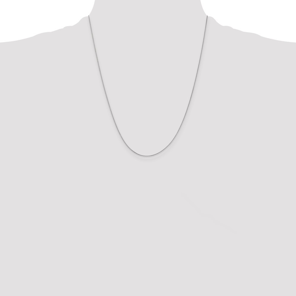 10k White Gold .5mm Baby Box with Lobster Clasp Chain Necklace 22″ 1.22gm