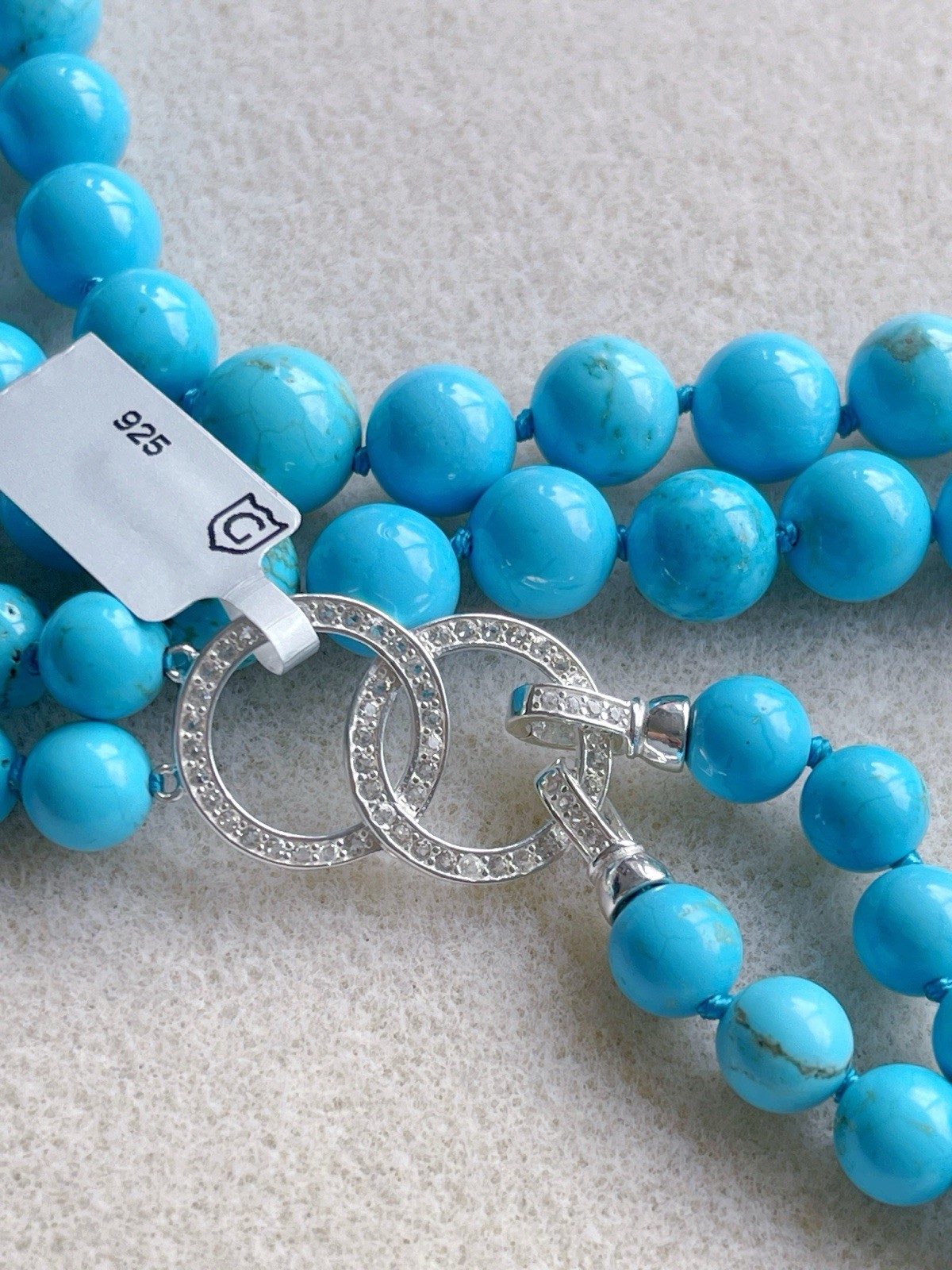 Gemporia Rare Find ~Not Enhanced~ Hubei Turquoise Necklace Sterling Silver COA
