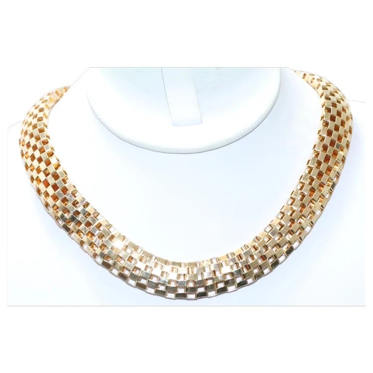 Sterling Silver Gold Overlay Bismark Necklace