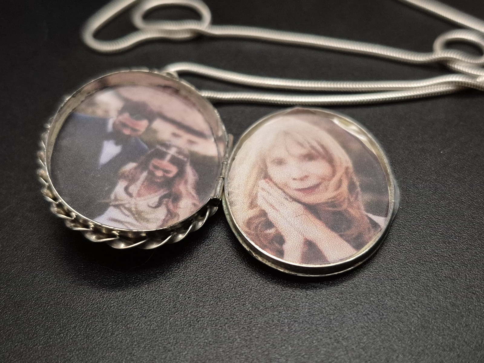 LOCKET – Fully Hallmarked Sterling Silver and Marcasite Double Photo Locket.