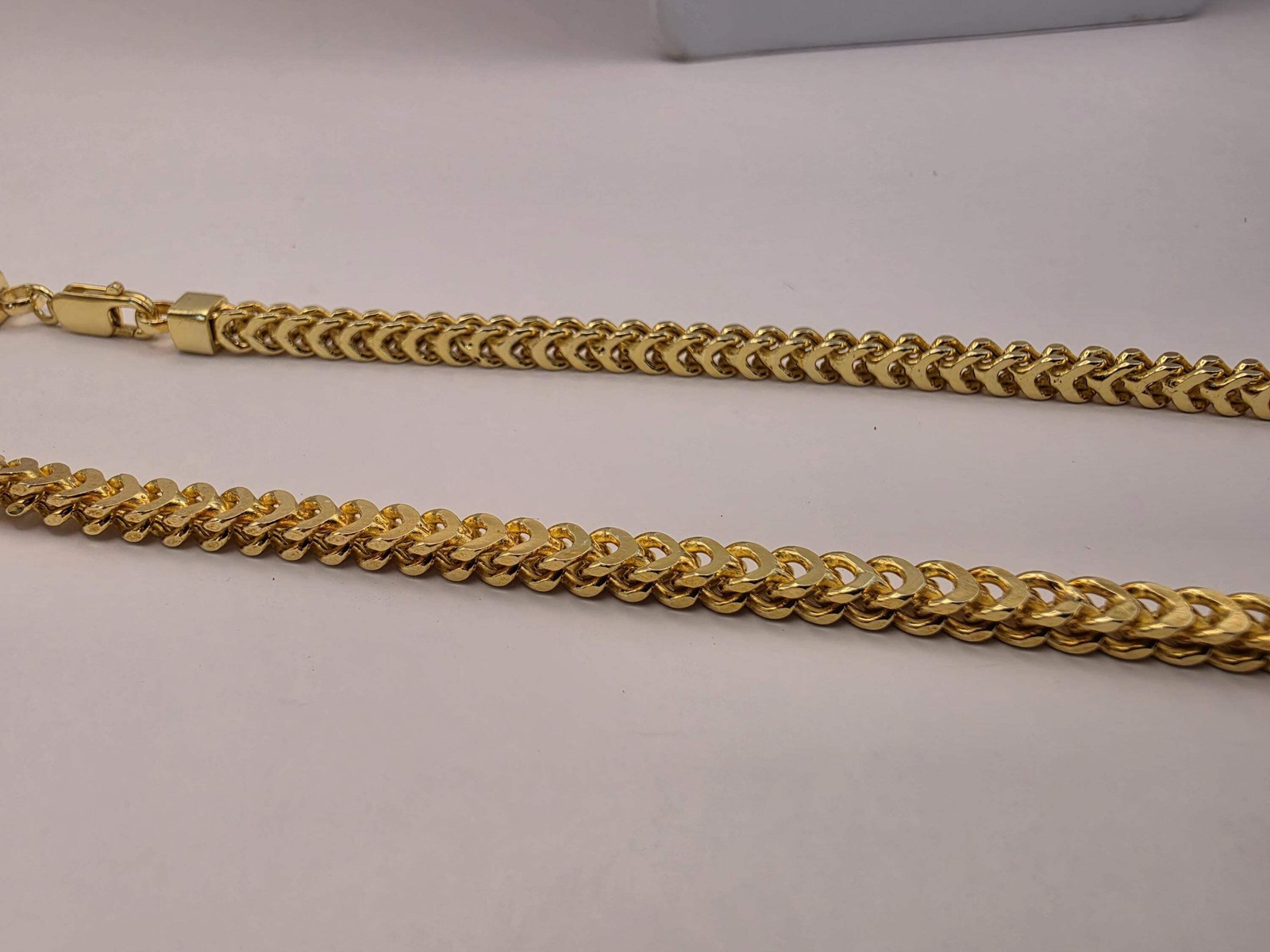 18K Gold Plated Franco Chain Necklace, Sterling Silver, 19″ 3.74mm, Mens Gold Ch