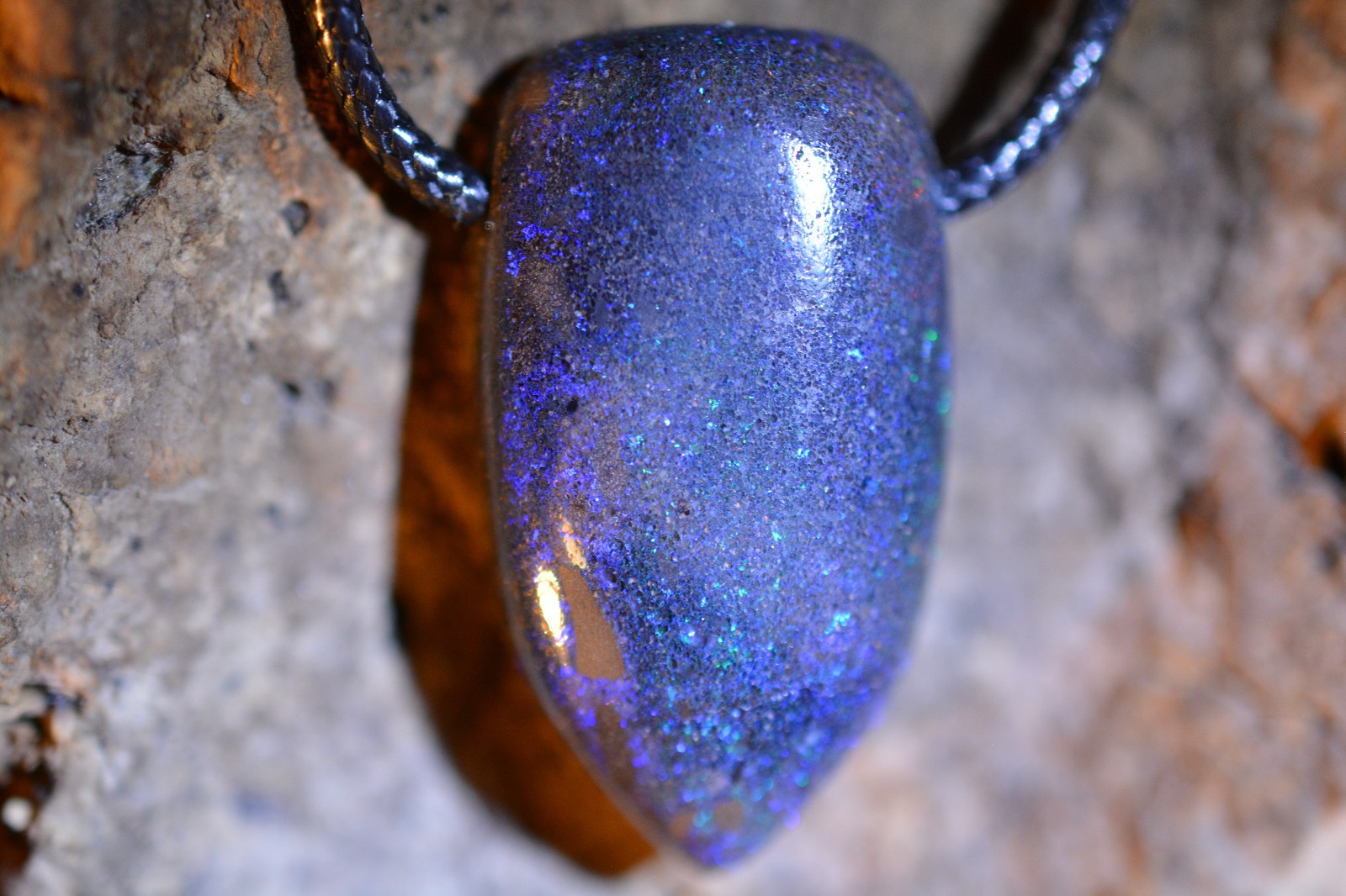 30ct 30x17x9 Mooka Boulder Concrete Matrix Opal Necklace Australia Gem