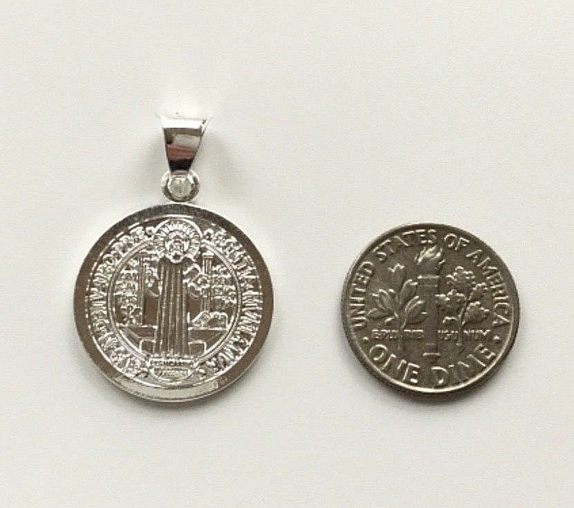 925 SILVER SAINT BENEDICT PENDANT / 925 PLATA MEDALLA DE SAN BENITO – 20mm #2