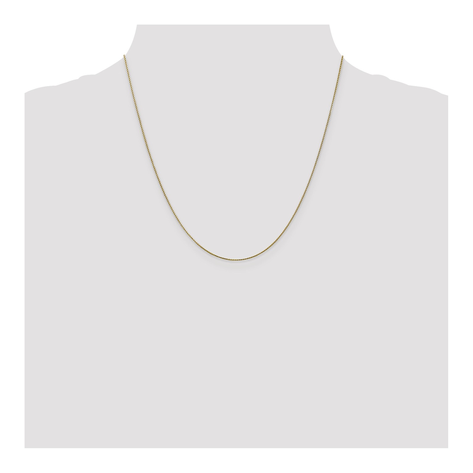 10K Yellow Gold 0.65mm Spiga (Wheat) Chain Necklace 20 Inch Mens Womens