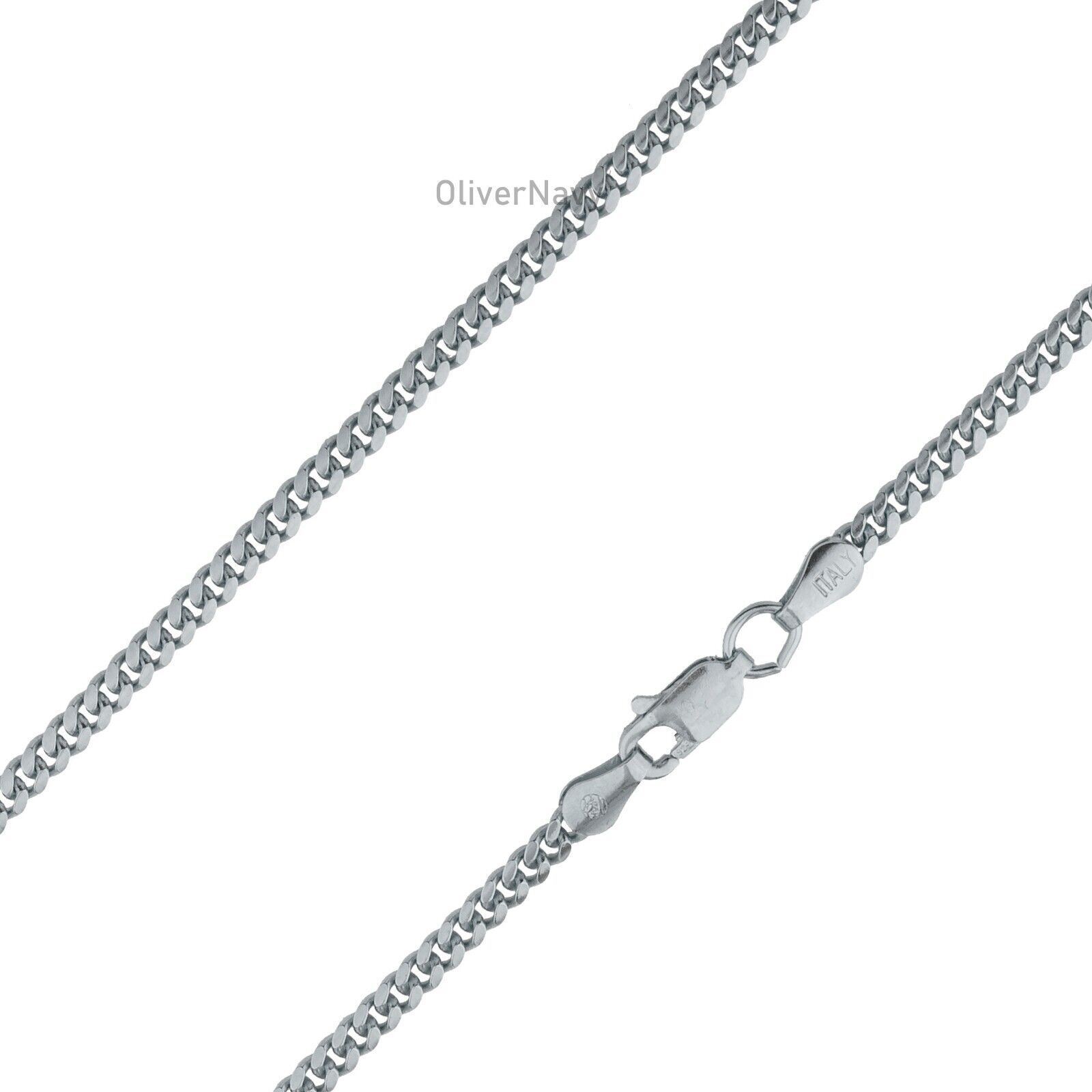 Men Women 925 Sterling Silver 3mm Miami Cuban Curb Chain Necklace 16”-30”