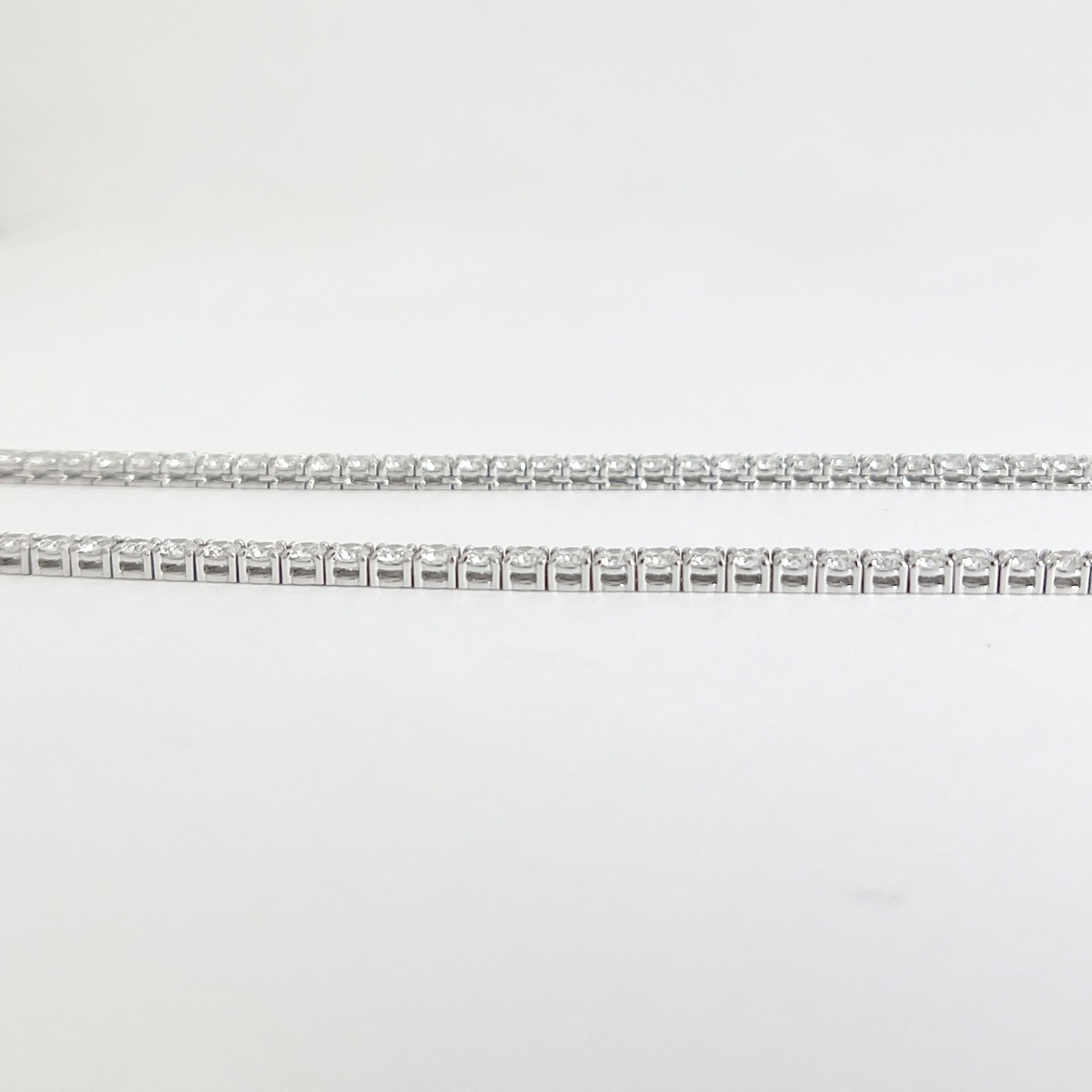 Round Lab-Created Diamond Tennis Necklace 14K White Gold, 16.5 Inches, 10.01 CTW