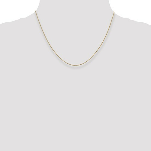 Real 14kt Yellow Gold Diamond Cut 0.65mm Spiga Pendant Chain; 18 inch