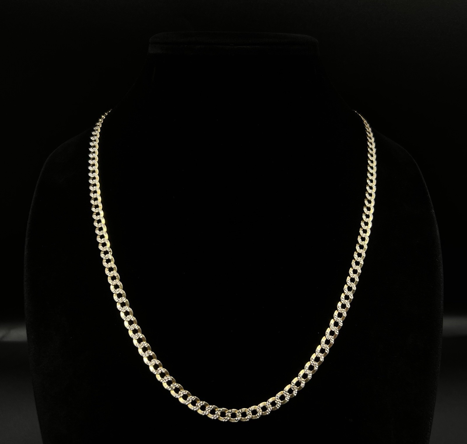 23.5” 10K Semi-Solid Yellow Gold Diamond Cut Cuban Chain | 16.68g | 5.5mm Italy