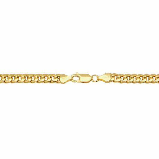 10k Yellow Gold Miami Cuban Link Chain Bracelet 2mm-9.5mm Size 7″-30″ Hollow