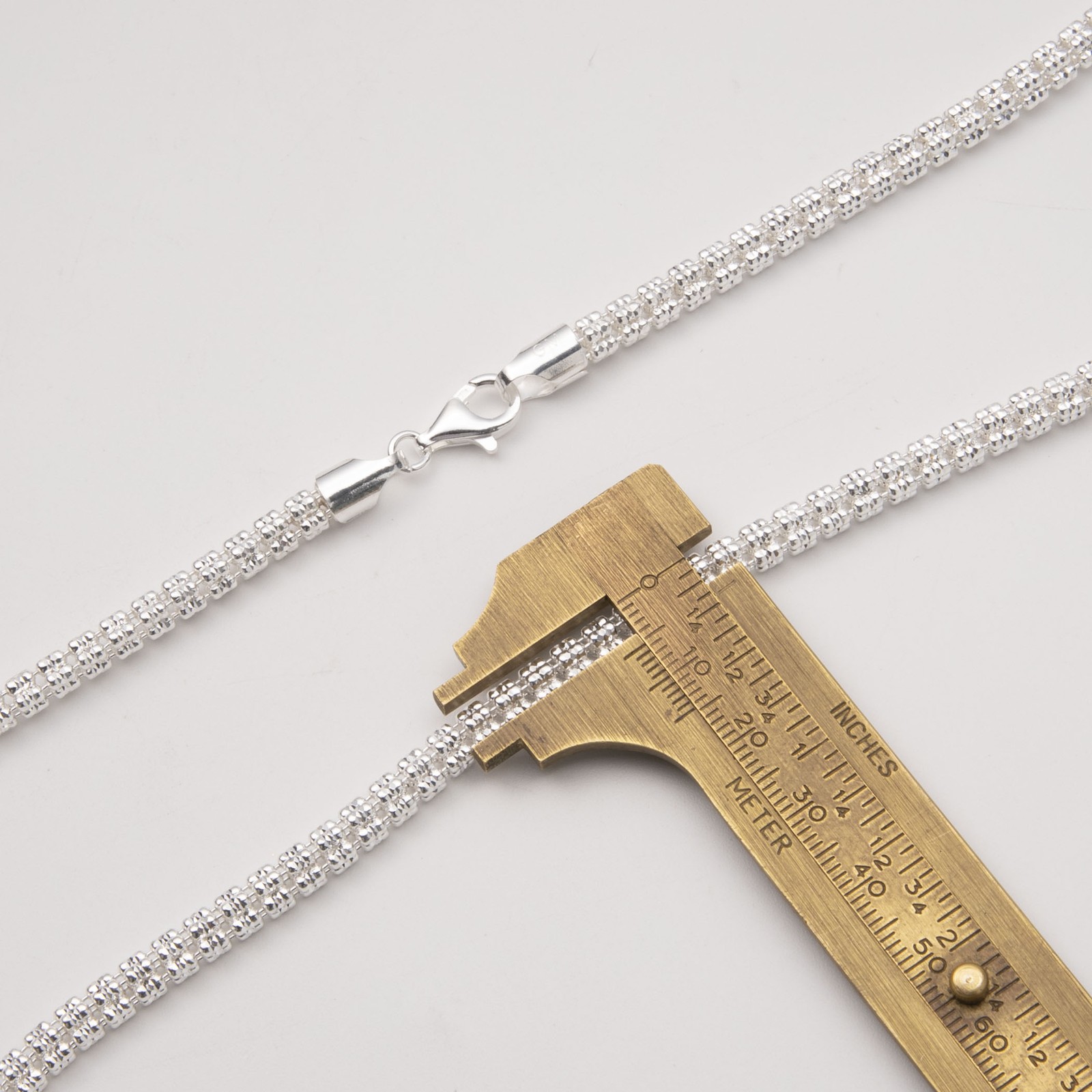 5mm Diamond-Cut Ice Link Chain Sterling Silver 925 Italy All Sizes