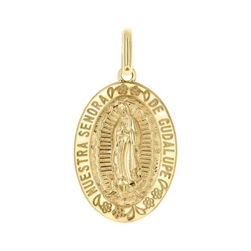 14kt Yellow Color Gold Mens Womens Unisex Miraculous Medal Religious Pendant