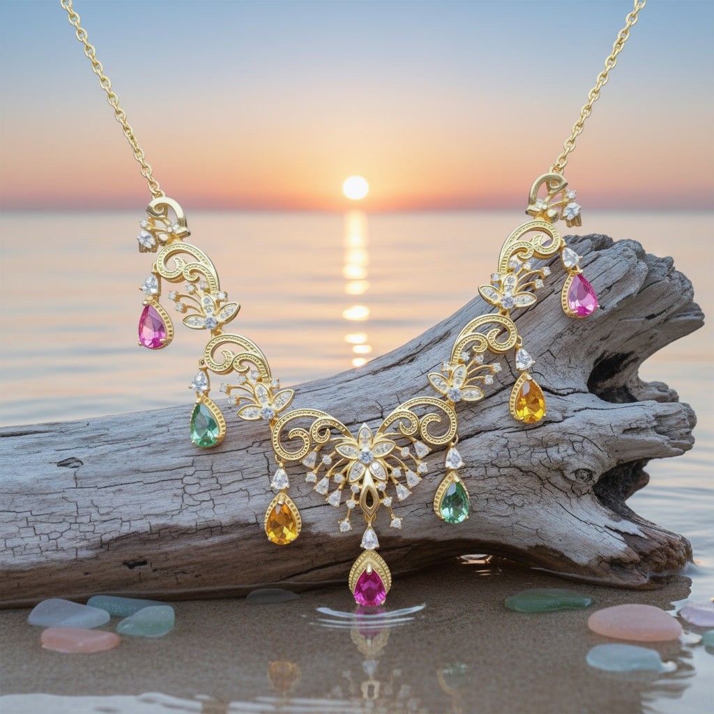 Natural Brazilian Tourmaline Gemstone Charm Necklace 925 Sterling Silver