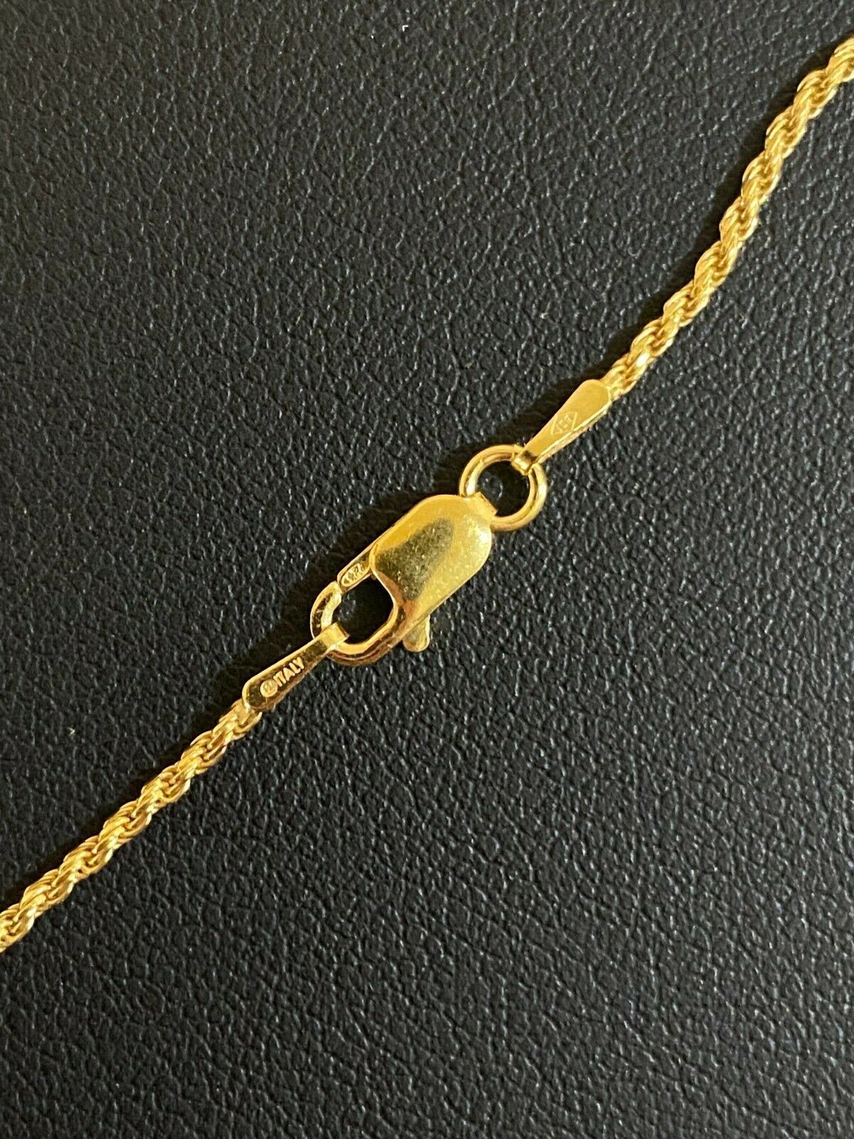 14K Gold Plated Plated 925 Silver Rope Necklace 1.5mm WHOLESALE Resell LOT 10pc