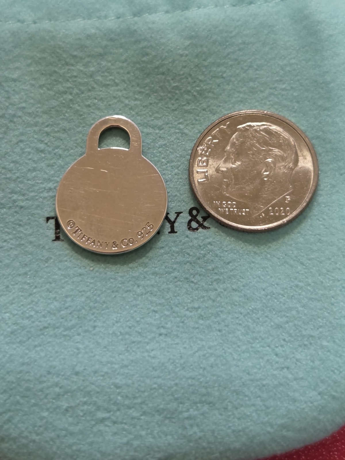 Tiffany & Co. Return to Tiffany 925 Sterling Silver Round Tag Charm Pendant