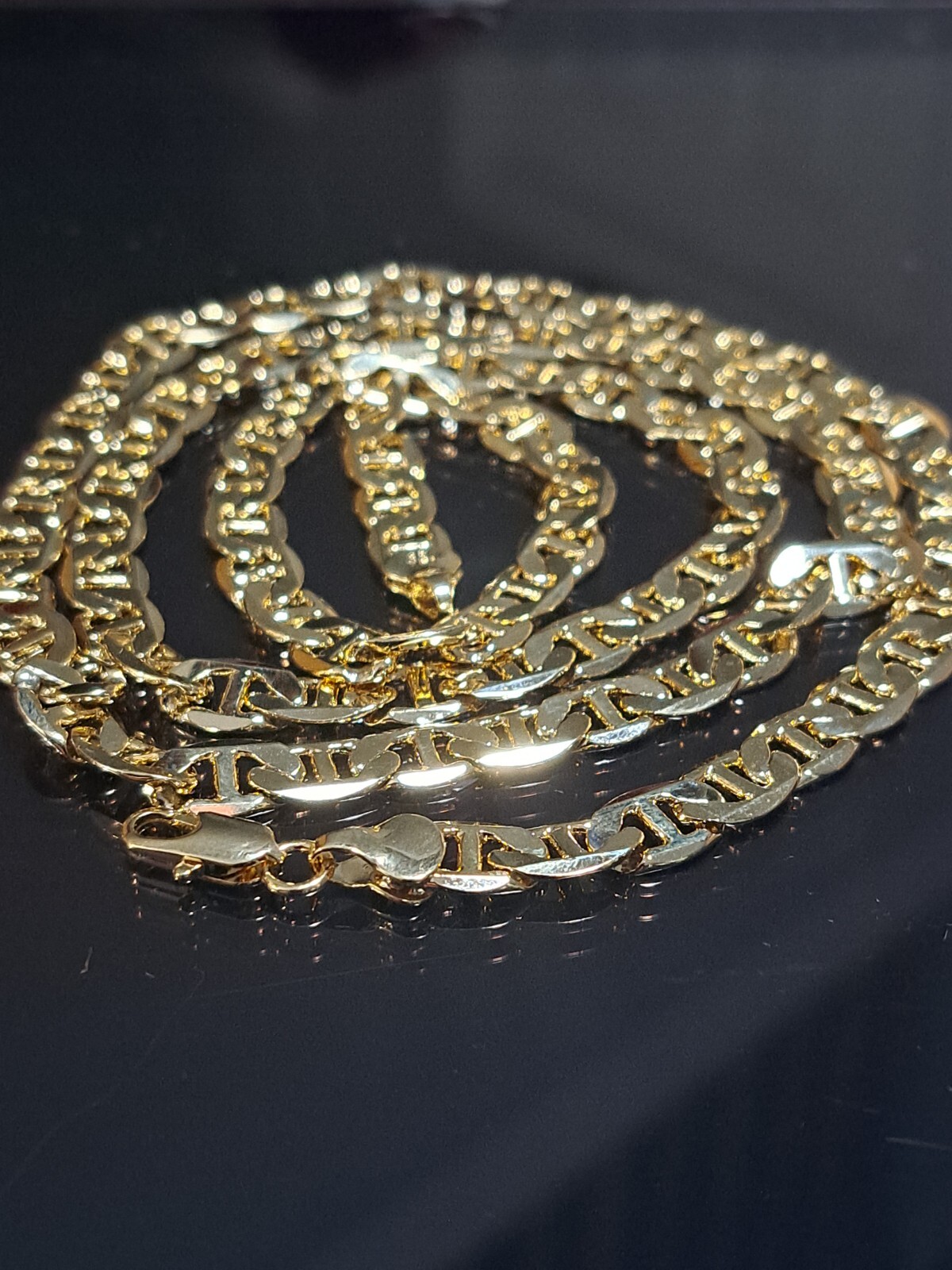 **14K Gold Plated 30″ MARINER CHAIN **MADE IN ITALY HIGHEST QUALITY** 7mm!