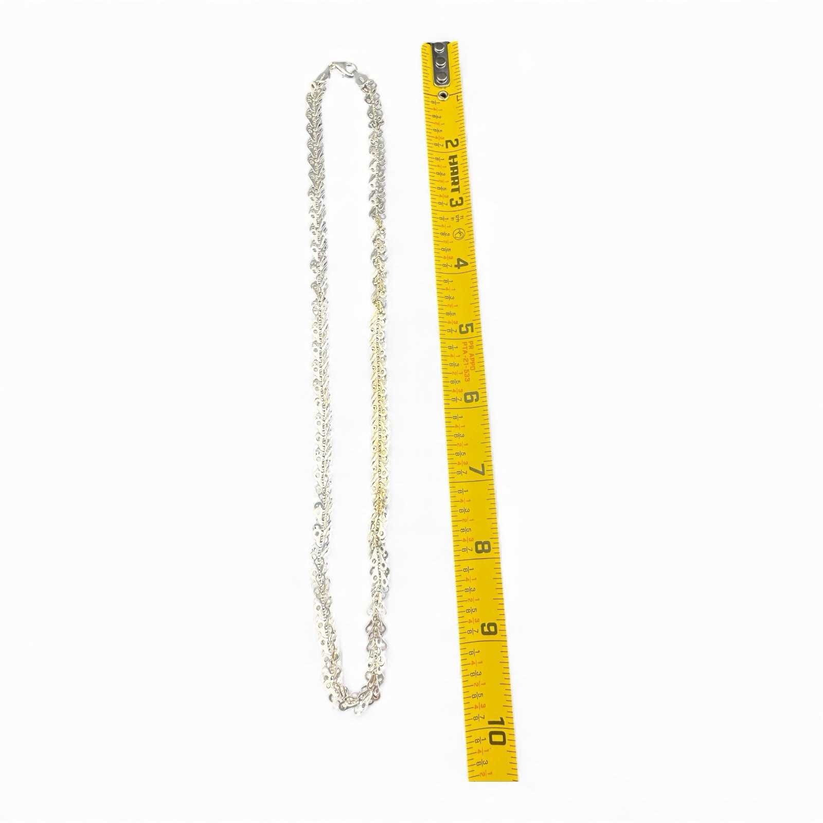 Beautiful Milor Signed Layered Flutter Link 19 Inch 925 Silver Chain Necklace