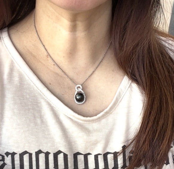 12mm Tahitian Natural South Sea Pearl Pendant Only With s925 accessories