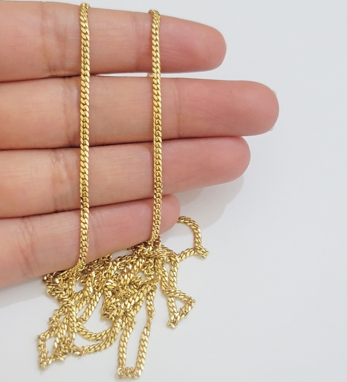 Solid 18k Yellow Gold Necklace Chain Miami Cuban Link 2mm 18″-24 Inch Real 18kt