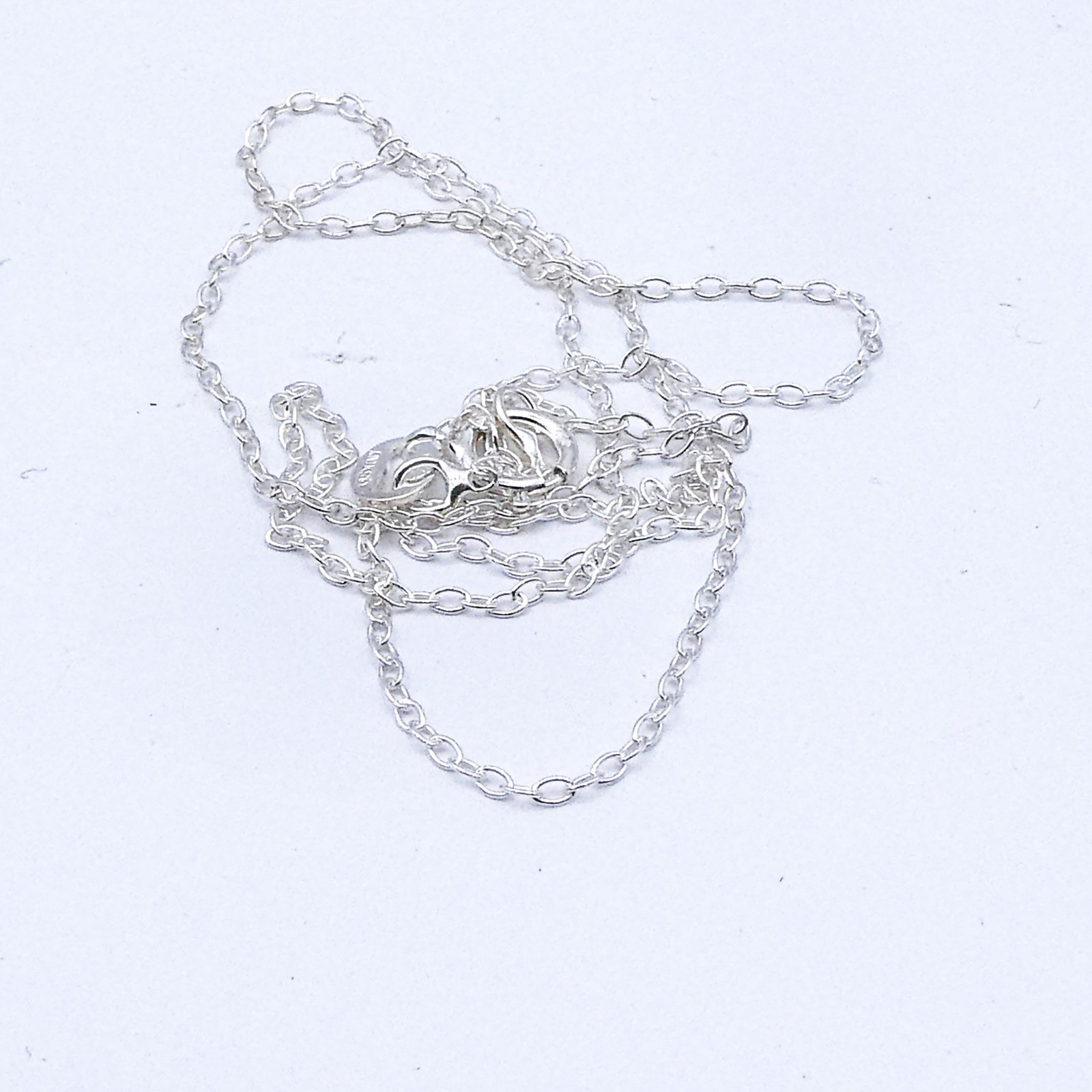 New Sterling Silver Italy Oval Link Chain Necklace 20″ Stackable