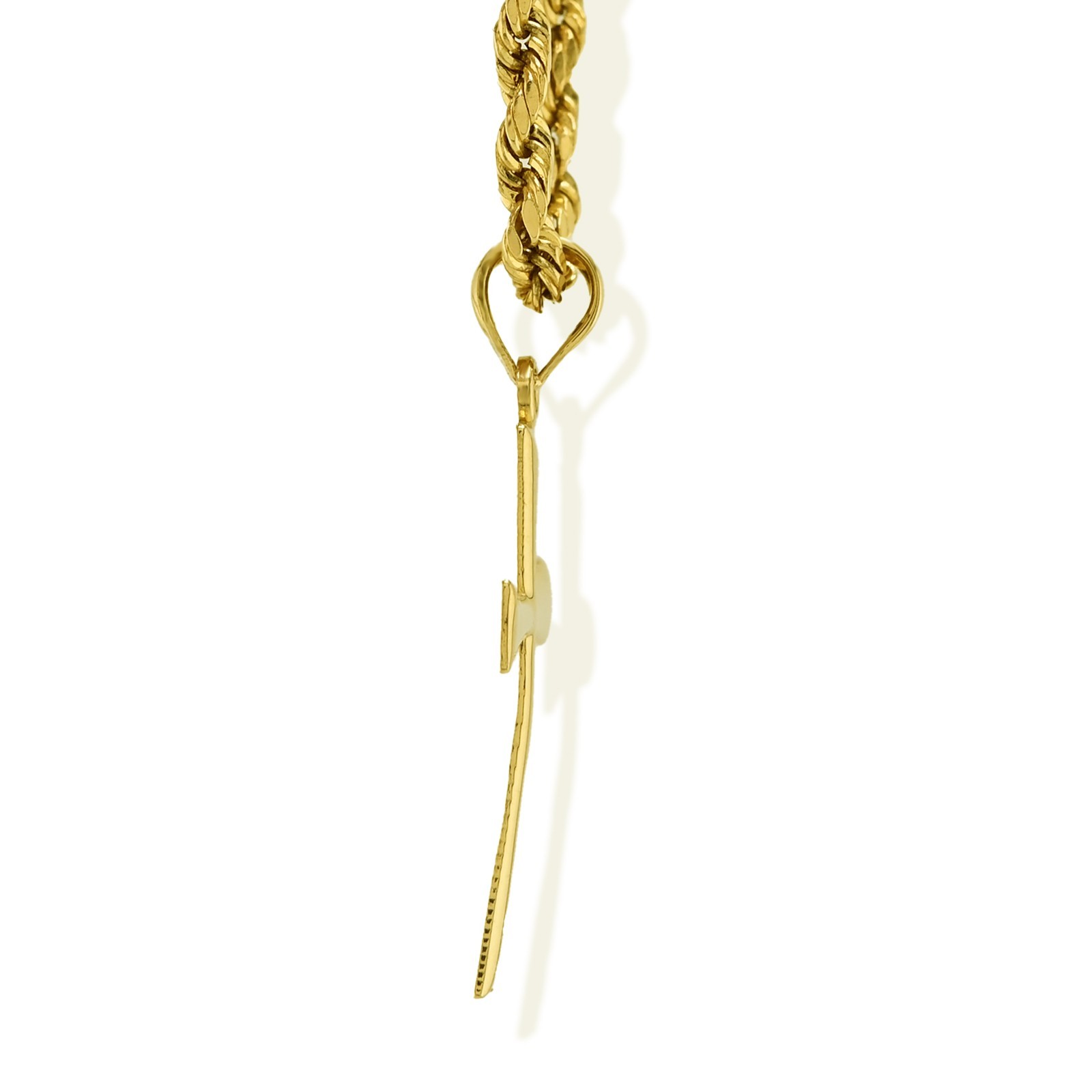 10k Yellow Gold Unisex Adults Cross Pendant Religious 0.5g Charm