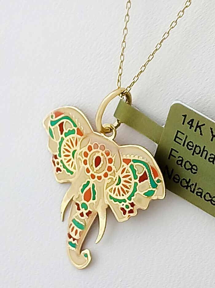 SOLID ELEPHANT PENDANT 14K YELLOW GOLD – New With Tag