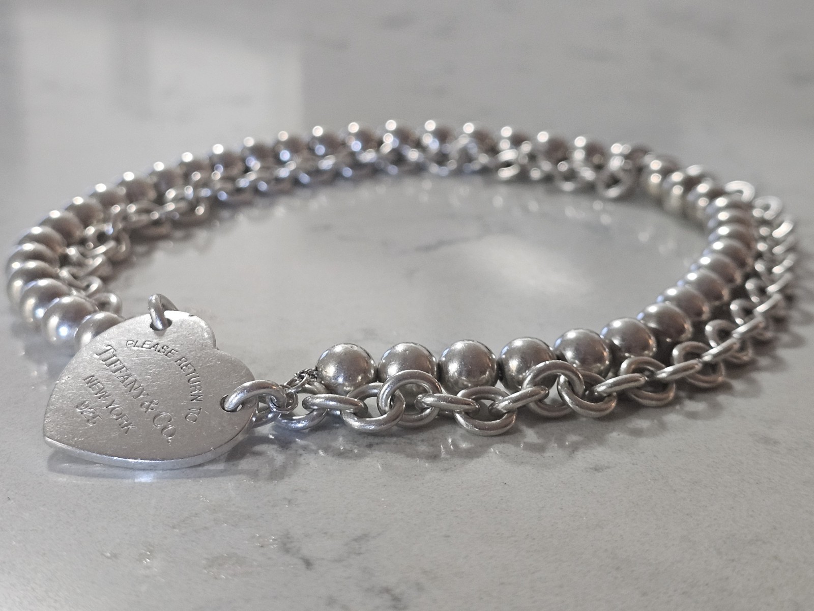 Tiffany & Co. Return to Tiffany Heart Tag Wrap Necklace 925 Silver 32” Rare